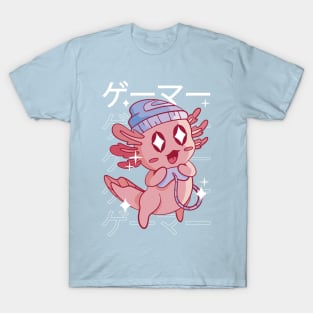 Happy Axolotl Gamer Kawaii T-Shirt